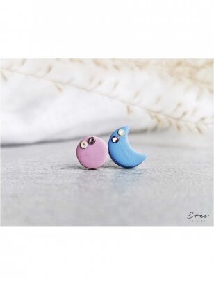 Auskarai | Auskarai su Swarovski kristalais - BLUE PINK MOON