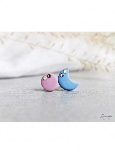 Auskarai | Auskarai su Swarovski kristalais - BLUE PINK MOON 2