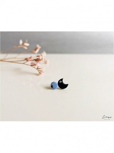 Auskarai | ,,Black blue moon"