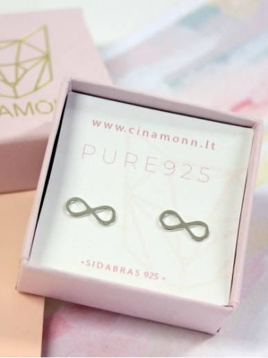 CINAMONN silver earrings INFINITY 2