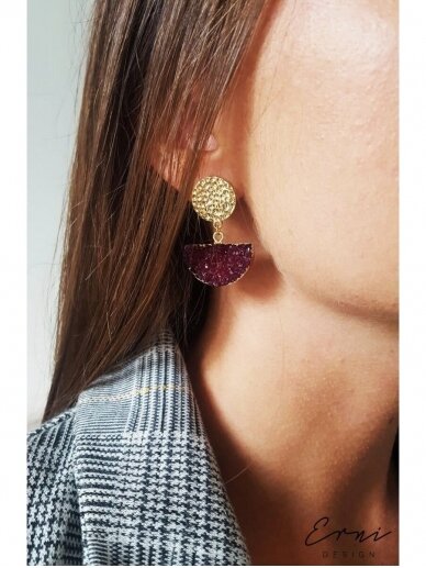 ErniDesign auskarai | DRUZY BURGUNDY 2
