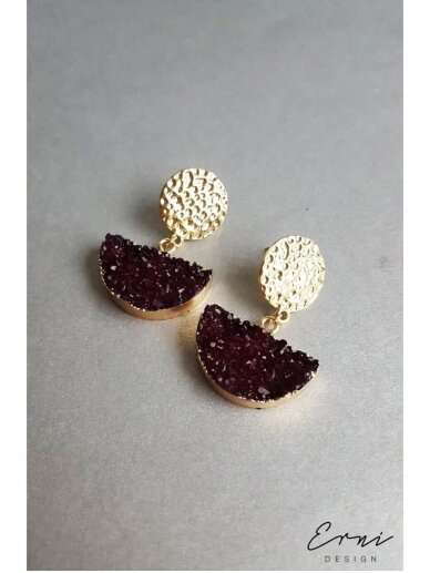 ErniDesign auskarai | DRUZY BURGUNDY