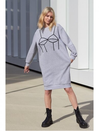 Women’s grey sweatshirt dress 3